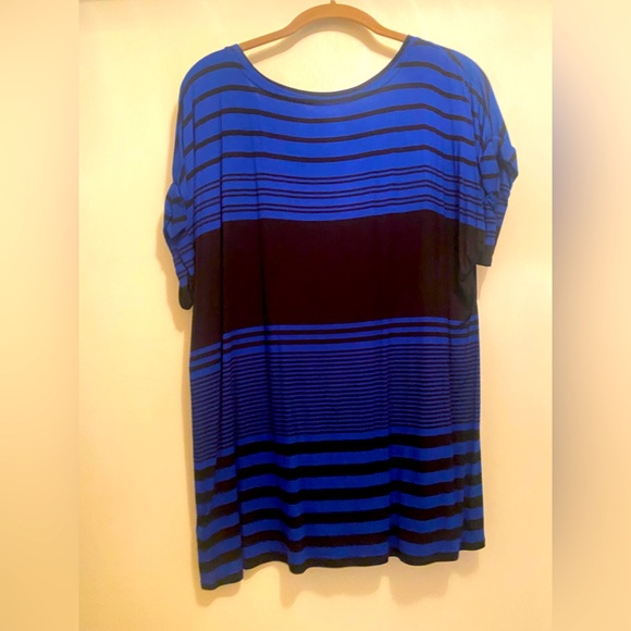 NBW(XL) Royal Blue and Black Striped Shirt - Picture 3 of 3